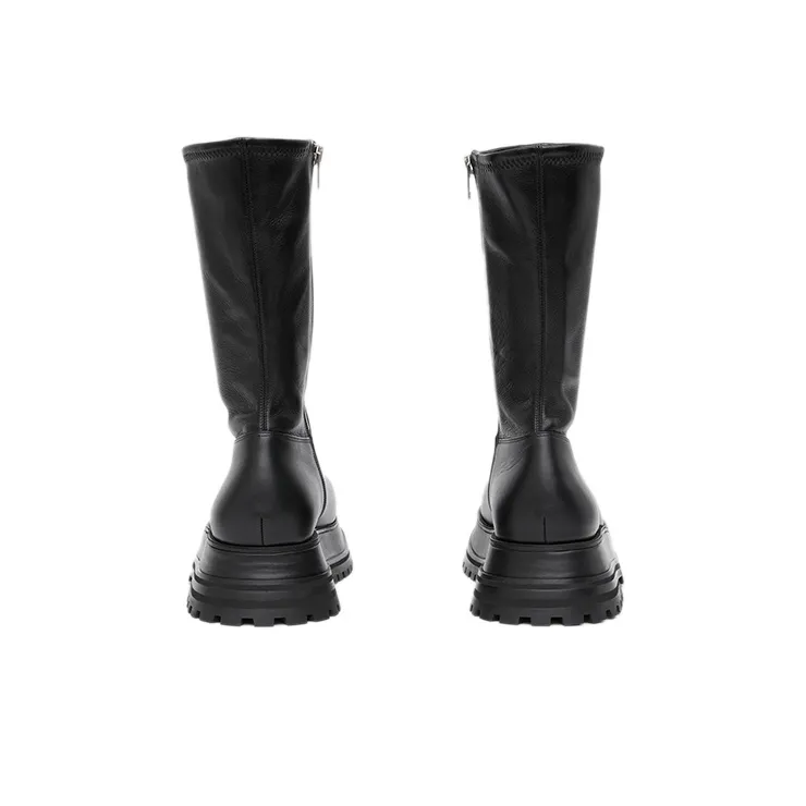 Burberry Leather Boots Black Women's-4