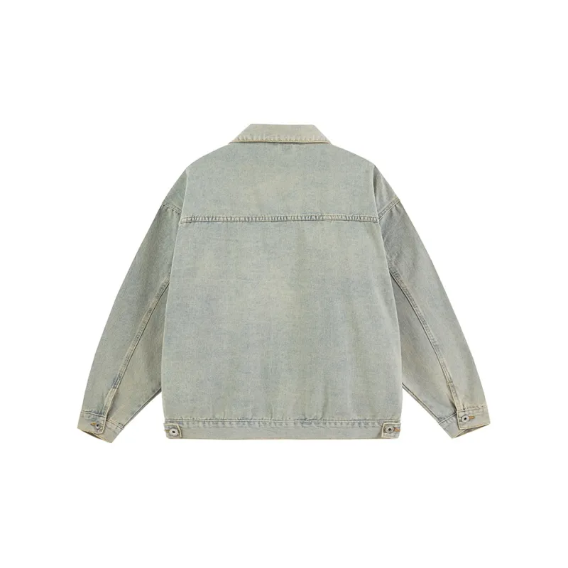 HELEH Denim Jacket Unisex Vintage Blue-1