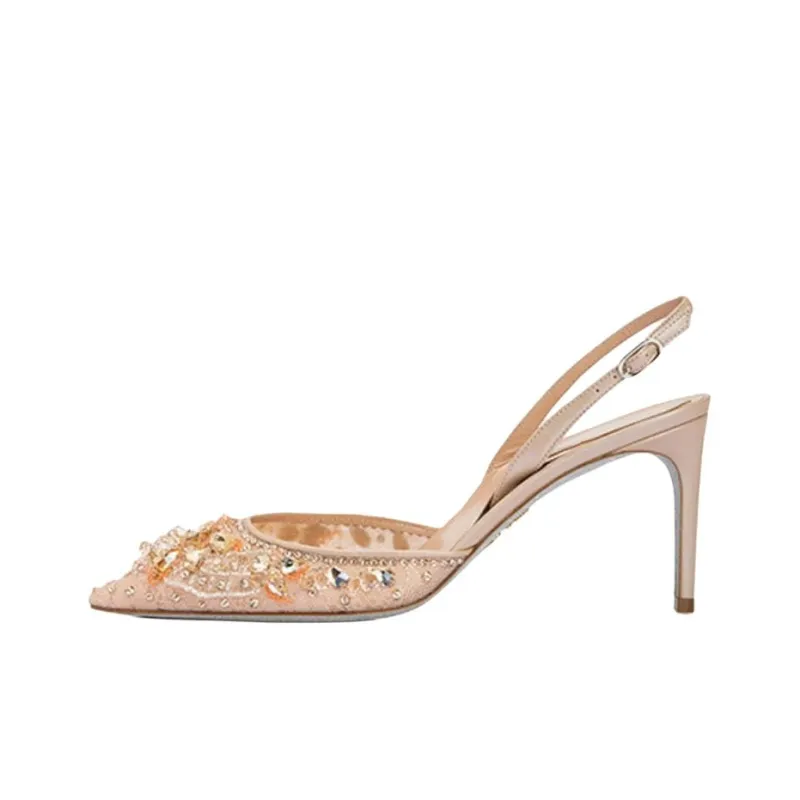 RENE CAOVILLA Aretha Slim Heel High Heels 8cm Women's Pink-0