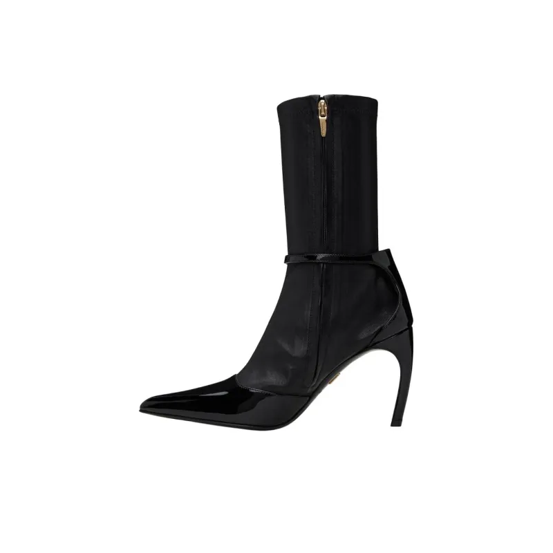 FERRAGAMO Britt Ankle Boots 10cm Women's Black-0