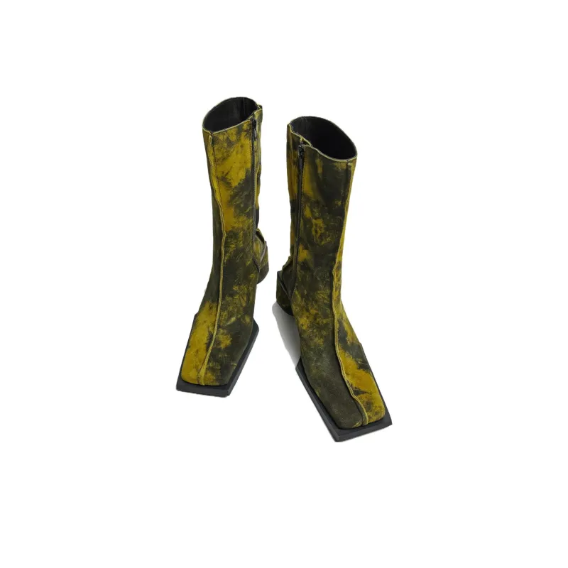 MIISTA Ankle Boots 5cm Women's Yellow-1