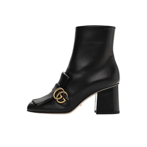 GUCCI GG Marmont Ankle Boots 7cm Women's Black