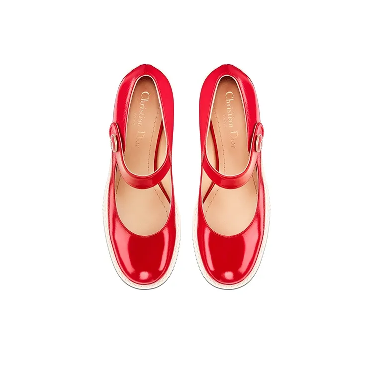 DIOR D Doll Block Heel High Heels Women's Raspberry-4
