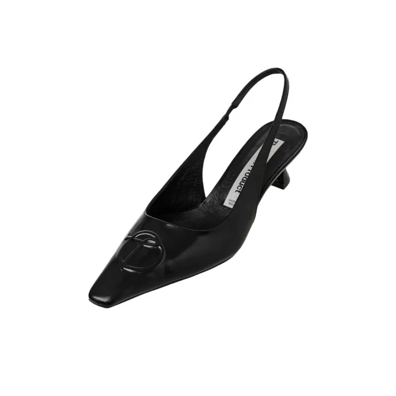 Open Yy Chunky Heel High Heels Women's Black-1