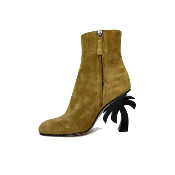 PALM ANGELS Palm-Heel Round Toe Boots Women's
