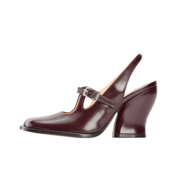 LOEWE Onda Chunky Heel High Heels 9cm Women's Burgundy