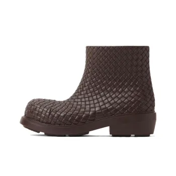 Bottega Veneta Fireman Ankle Boots Men's Chocolate Brown