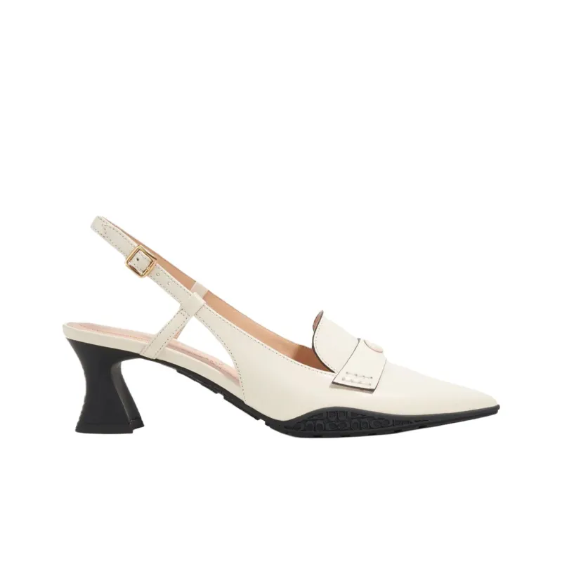 COACH Nikola Chunky Heel High Heels 5.7cm Women's White-1