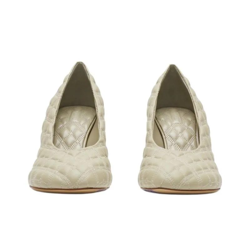 Burberry Baby Slim Heel High Heels 8.5cm Women's Beige-2