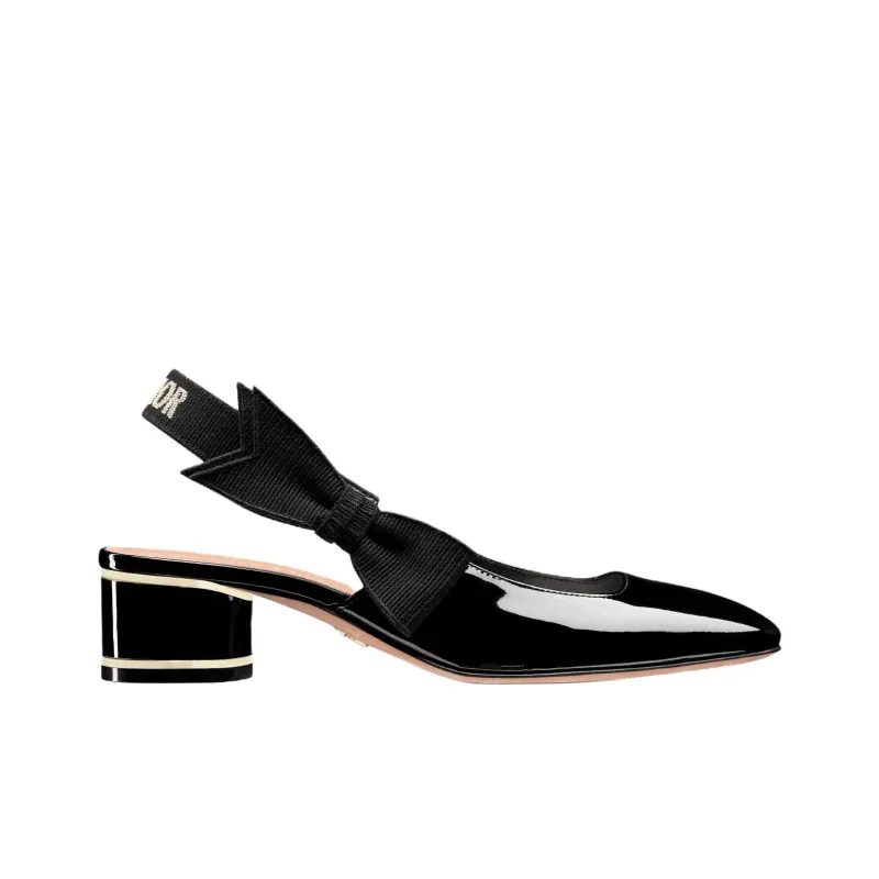 DIOR Miss Dior Chunky Heel High Heels 4cm Women's Black-1