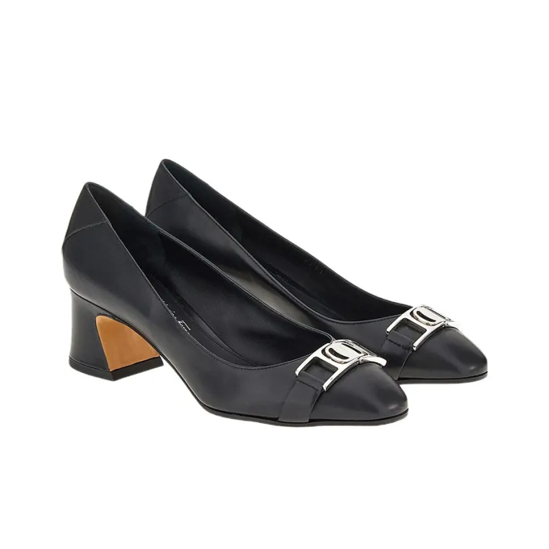 FERRAGAMO Spool Heel High Heels 5.5cm Women's Black-1