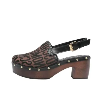 MOSCHINO Logo-jacquard Stud-embellished Pumps