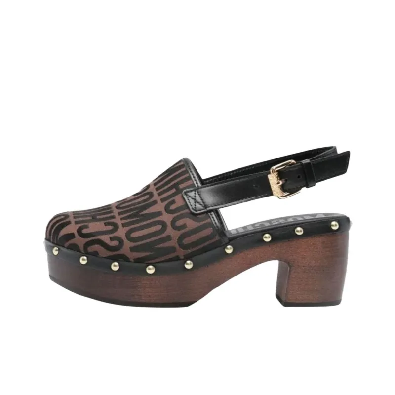 MOSCHINO Logo-jacquard Stud-embellished Pumps-0