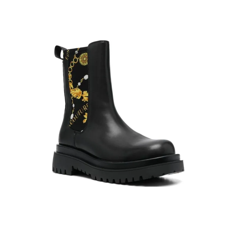 VERSACE JEANS Couture Baroque-print Ankle Boots-1