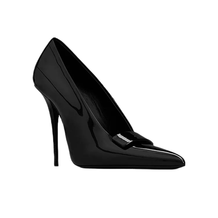 SAINT LAURENT Sue Slim Heel High Heels Women's Black-2