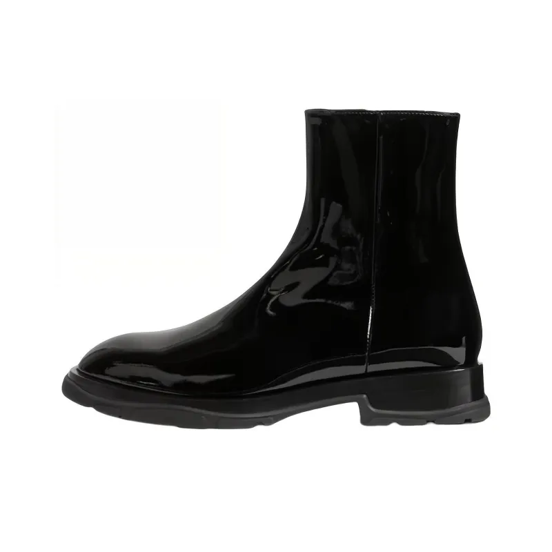 Alexander McQueen Patent leather Ankle Boots 'Black'-0