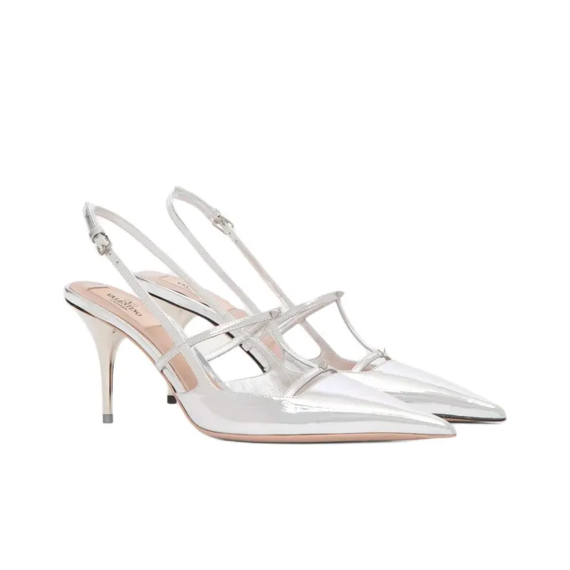 Valentino Garavani Rockstud Pointed Toe Slingback Pumps-1