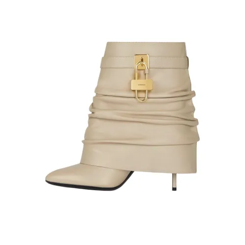 GIVENCHY Shark Lock Ankle Boots 9.4cm Women's Beige