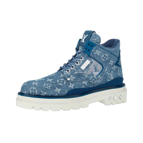LOUIS VUITTON Monogram Denim Ankle Boots