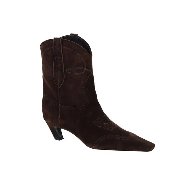 KHAITE Dallas Ankle Boots Women's Brown-3