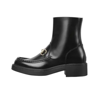 GUCCI Horsebit Ankle Boots Women's Black