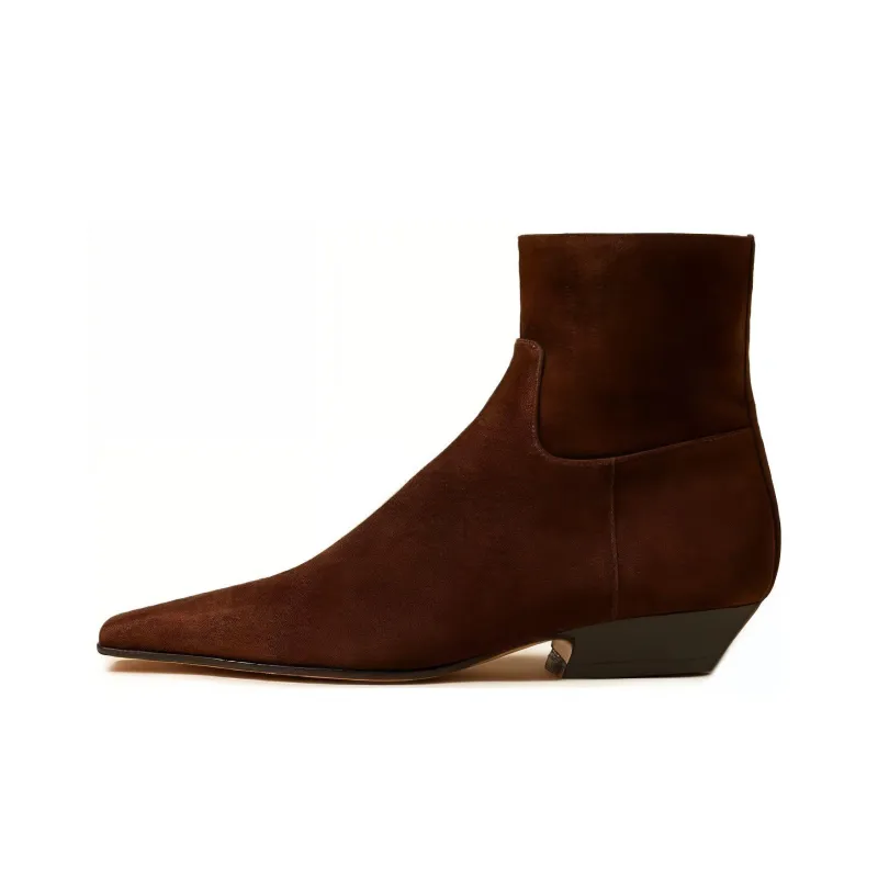 KHAITE The Marfa Suede Ankle Boots-0