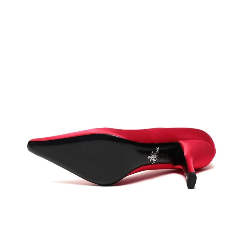 PRADA Satin Pumps 'Fiery Red' Women's-5