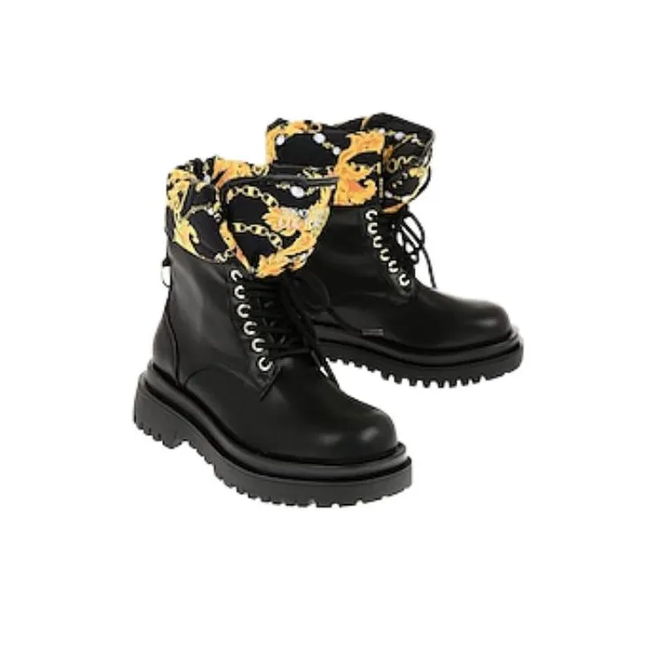 VERSACE JEANS Couture Logo-print Round-toe Boots-2