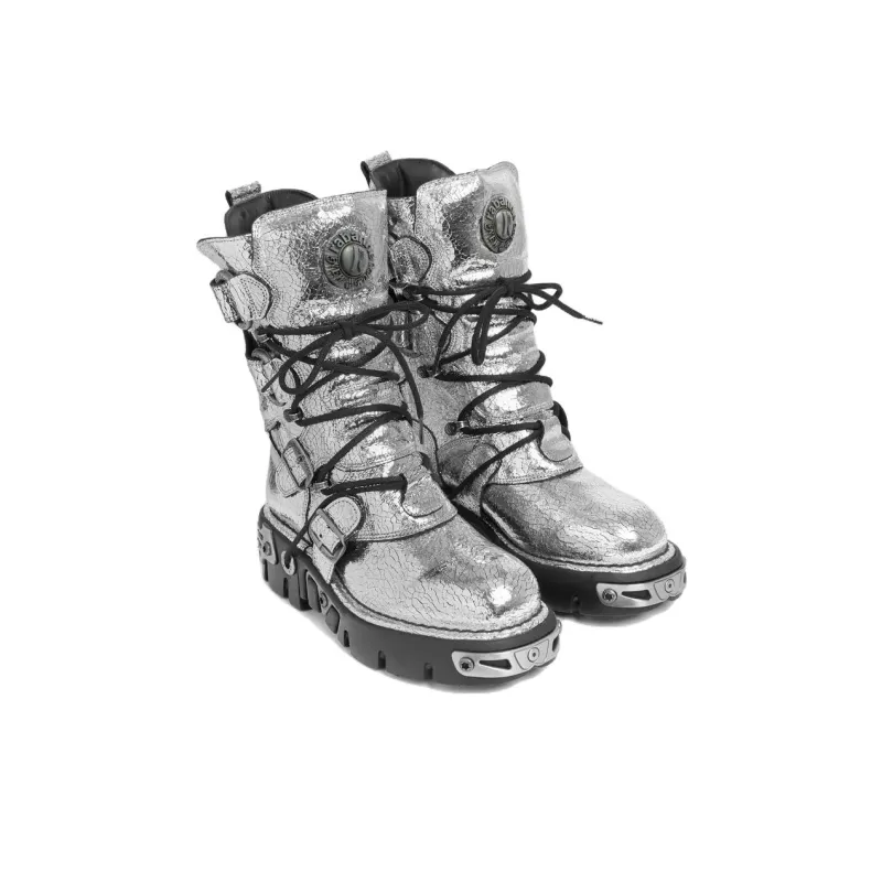 Paco Rabanne X New Rock Metallic Leather Boots-1