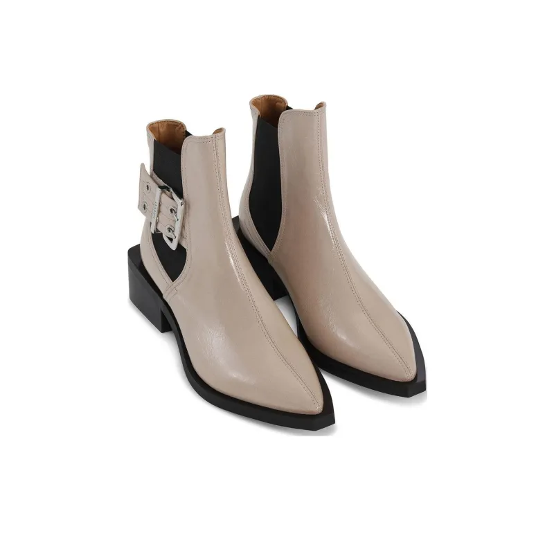 GANNI Feminine 50mm Buckle Chelsea Boots-3