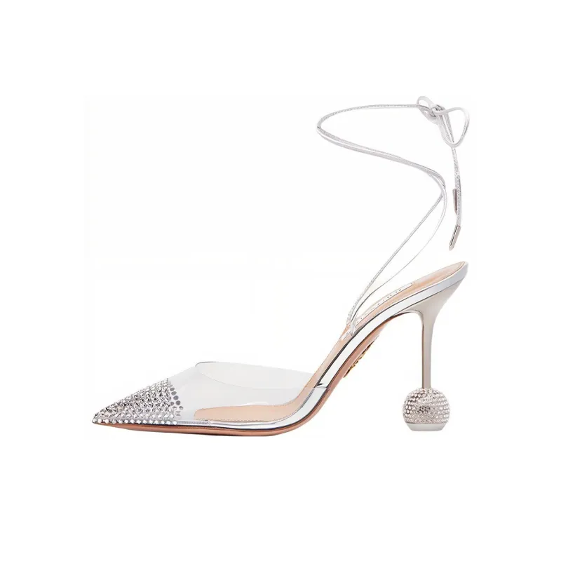 AQUAZZURA Nights Pump High Heels Women's Silver-0