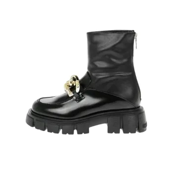 Love MOSCHINO Chain-embellished Leather Boots