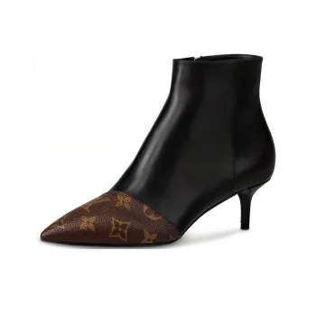 LOUIS VUITTON Chérie Ankle Boots Women's Black Brown