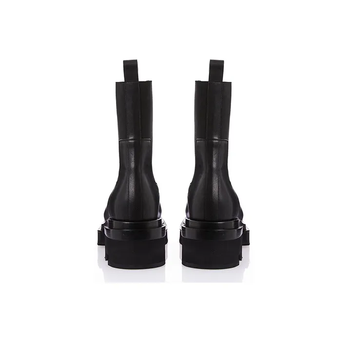 RICK OWENS/RO Beatle Bogun Short Chelsea Boots Men's Black-4