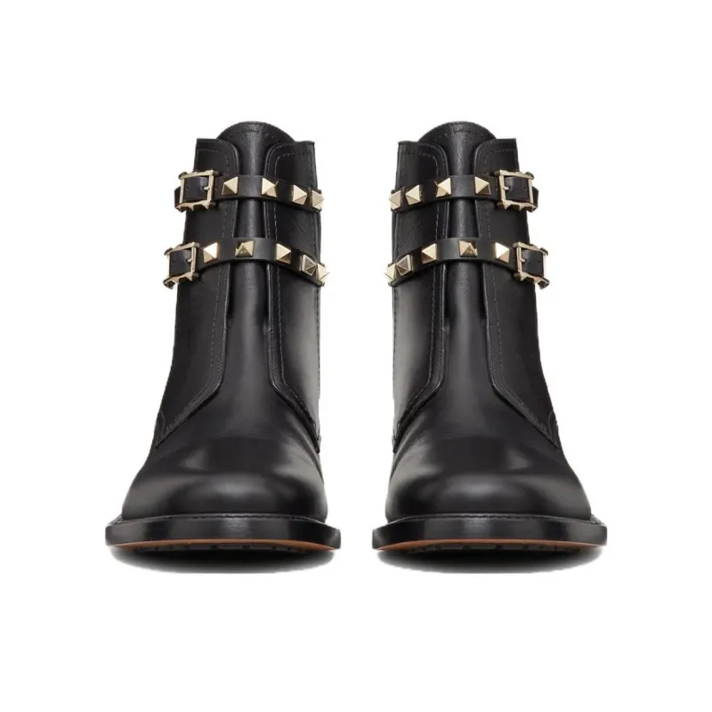 Valentino ROCKSTUD GARAVANI Ankle Boots 2cm Women's Black-3