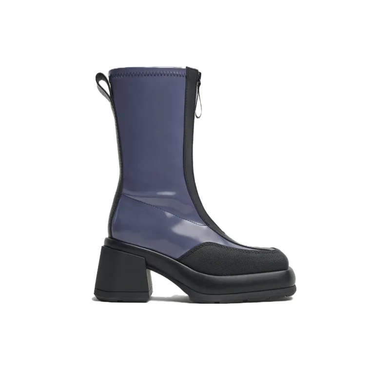 MIISTA Ankle Boots 8cm Women's Black Purple-1