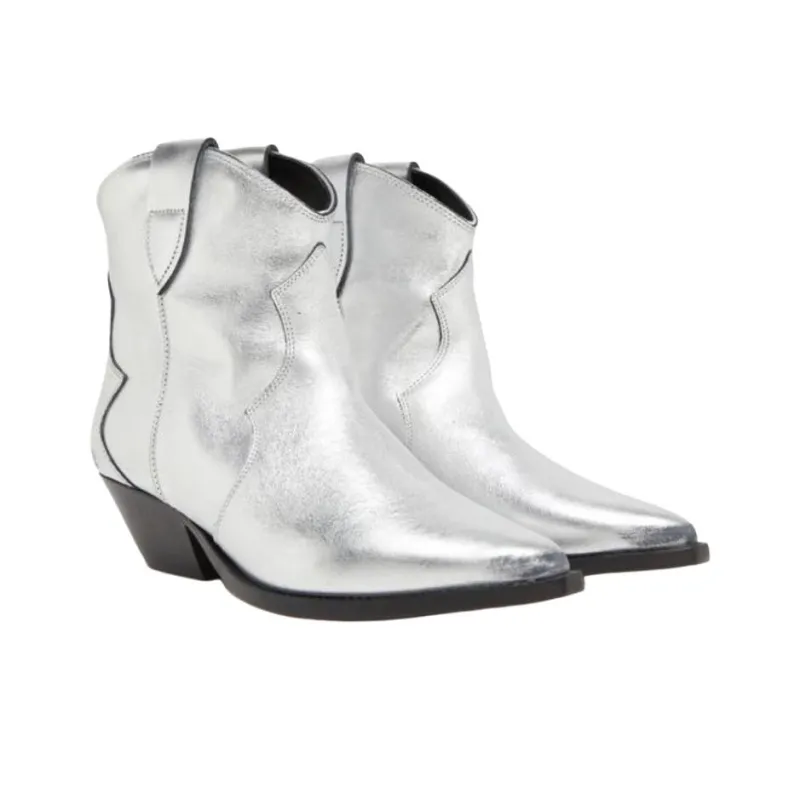 ISABEL MARANT Dewina Ankle Boots 4cm Women's Silver-2