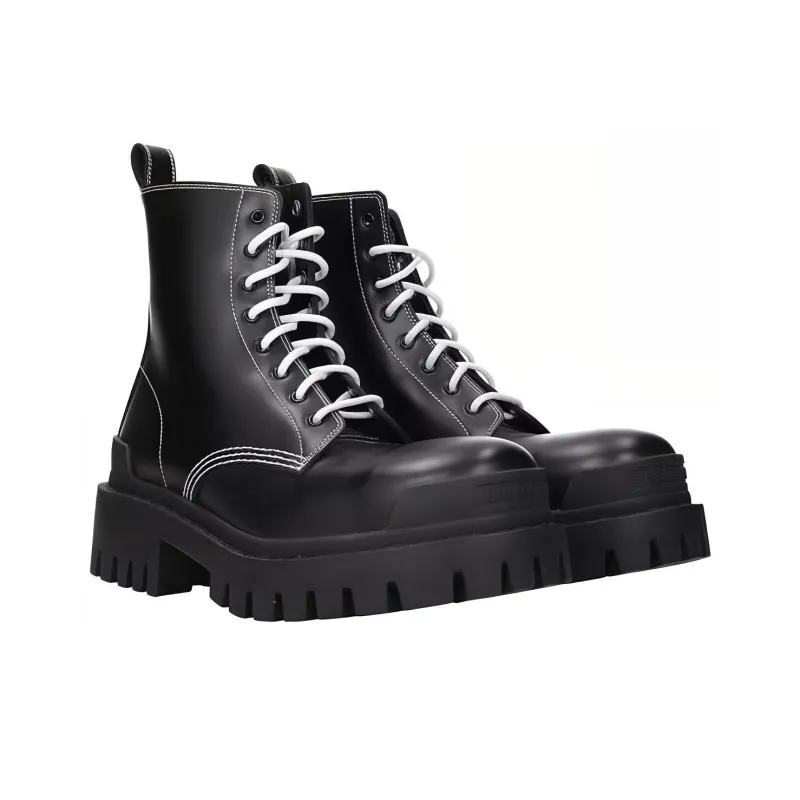 Balenciaga Strike Lace Up Boots 'Black' Women's-1