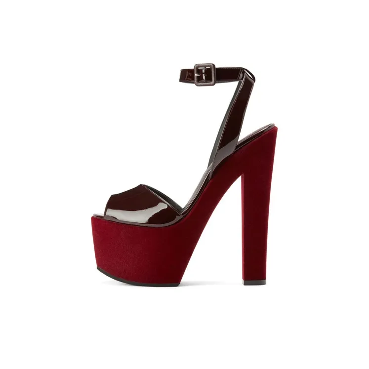 Giuseppe Zanotti/GZ Tarifa Cone Heel Strap Sandals Women's Burgundy-0