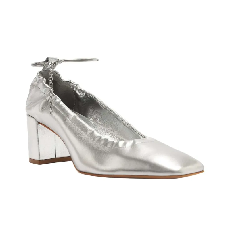 Schutz Bethany Chunky Heel High Heels 6.5cm Women's Silver-2