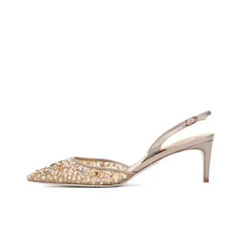 René Caovilla 80mm Crystal-embellished Leather Sandals
