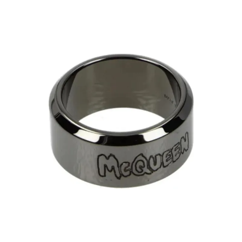 Alexander McQueen Brass Rings Men's Black-3