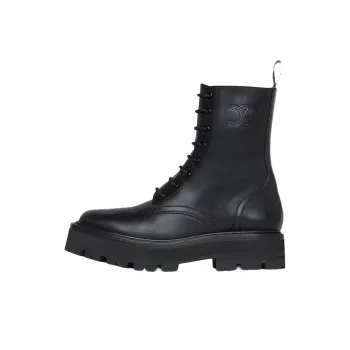 CELINE Women's Bulky Laced Up Boot 'Shiny Bull'