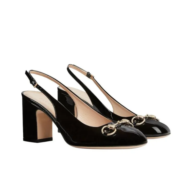 GUCCI Horsebit High Heels 7.5cm Women's Black-2