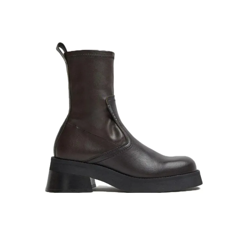 MIISTA Ankle Boots 6cm Women's Brown-1