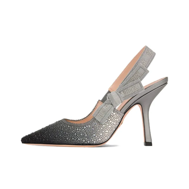 DIOR J'Adior Slim Heel High Heels 10cm Women's Silver Gray-0
