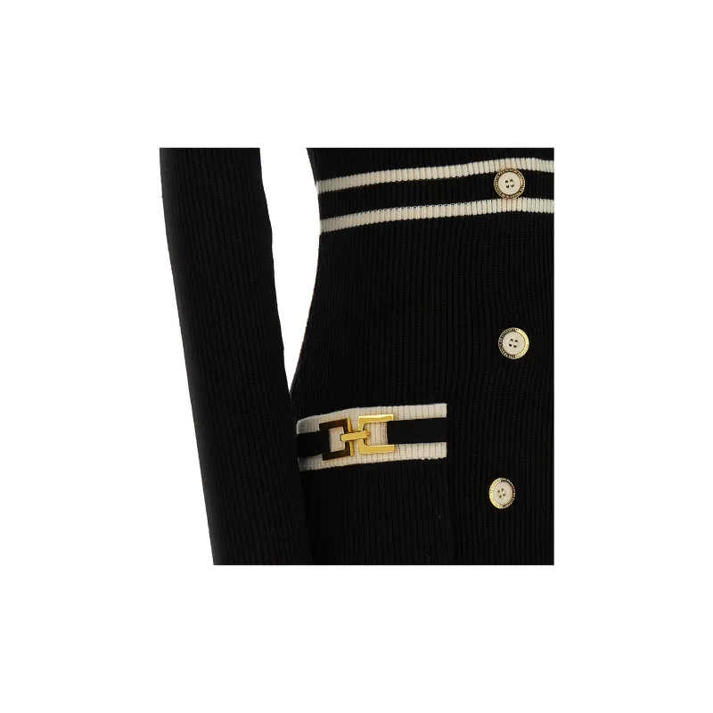 Elisabetta Franchi Long-Sleeved Dresses Women's Black-4