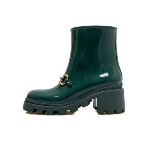 GUCCI Vintage Ankle Boots Green Women's
