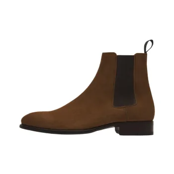 BRIONI Short Chelsea Boots 3cm Men's Brown