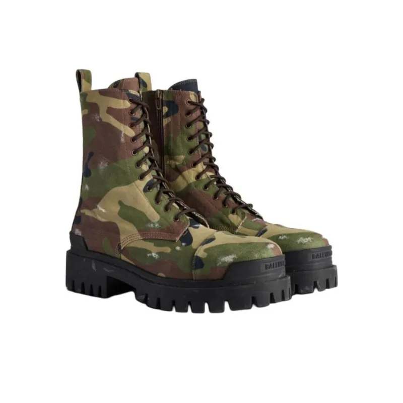 Balenciaga Strike Short Martin Boot Men's Army Green-2